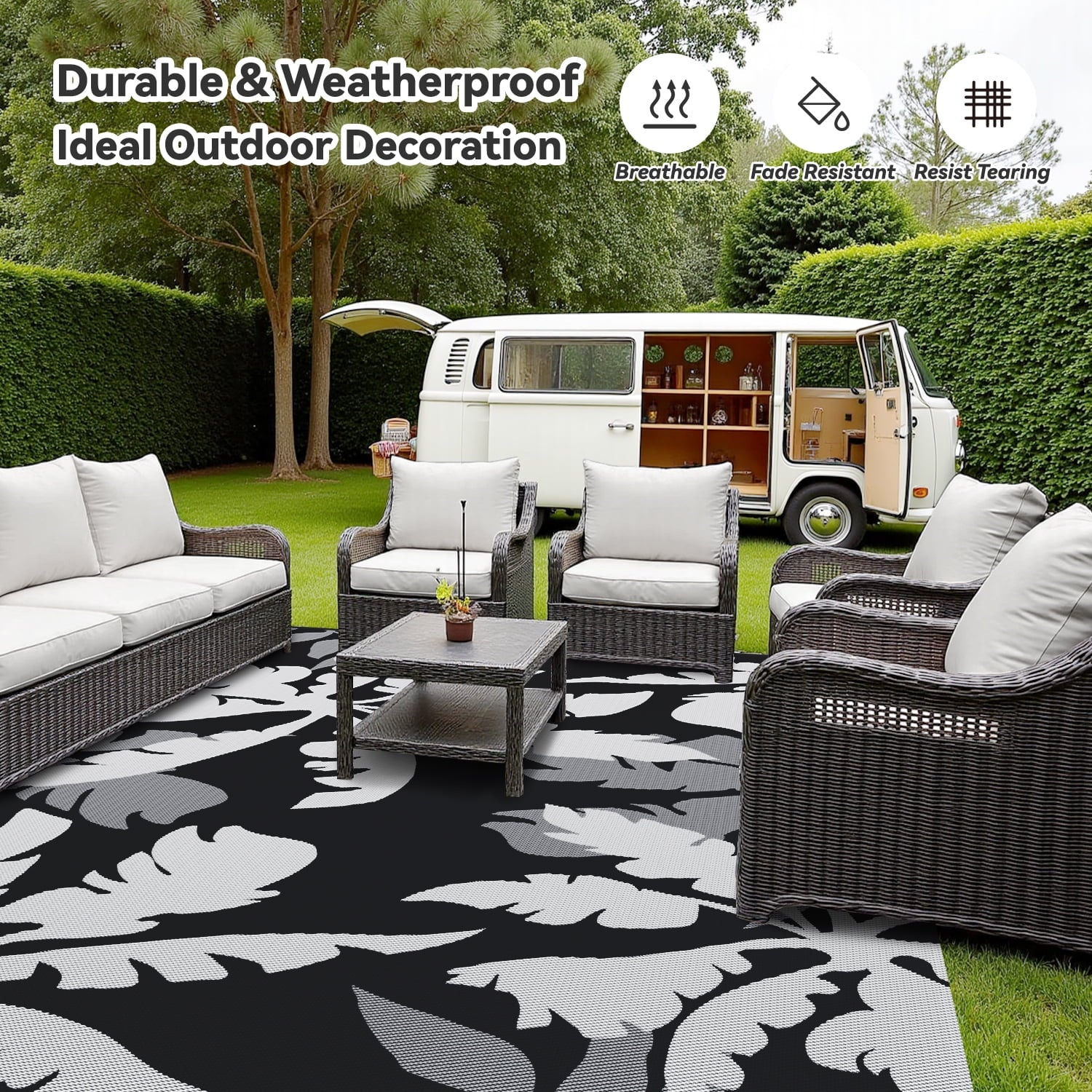 VUNATE Plastic Straw Rug