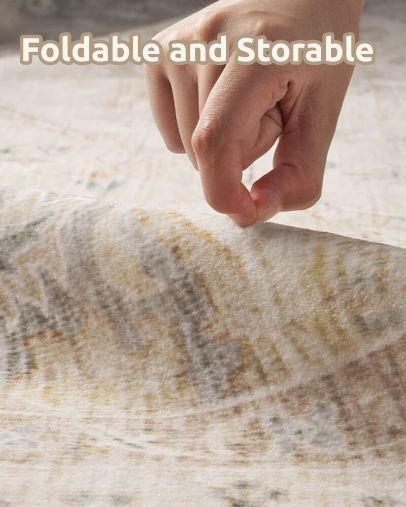 Washable vintage rug created for practical home environments