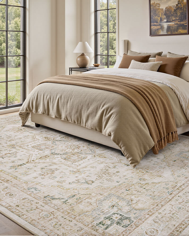 Vintage-inspired rug created for functional yet classic homes