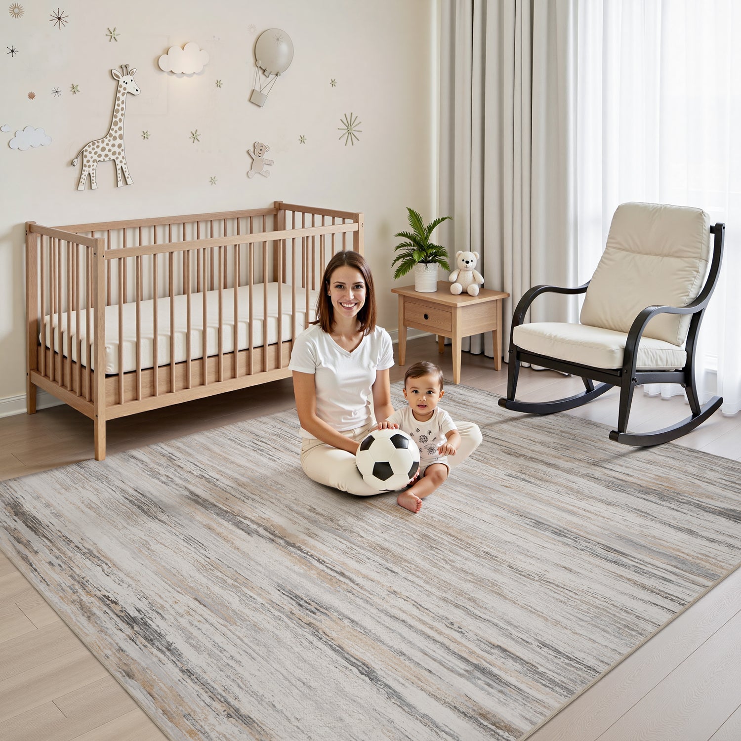 Abstract Rugs Washable Modern Carpet