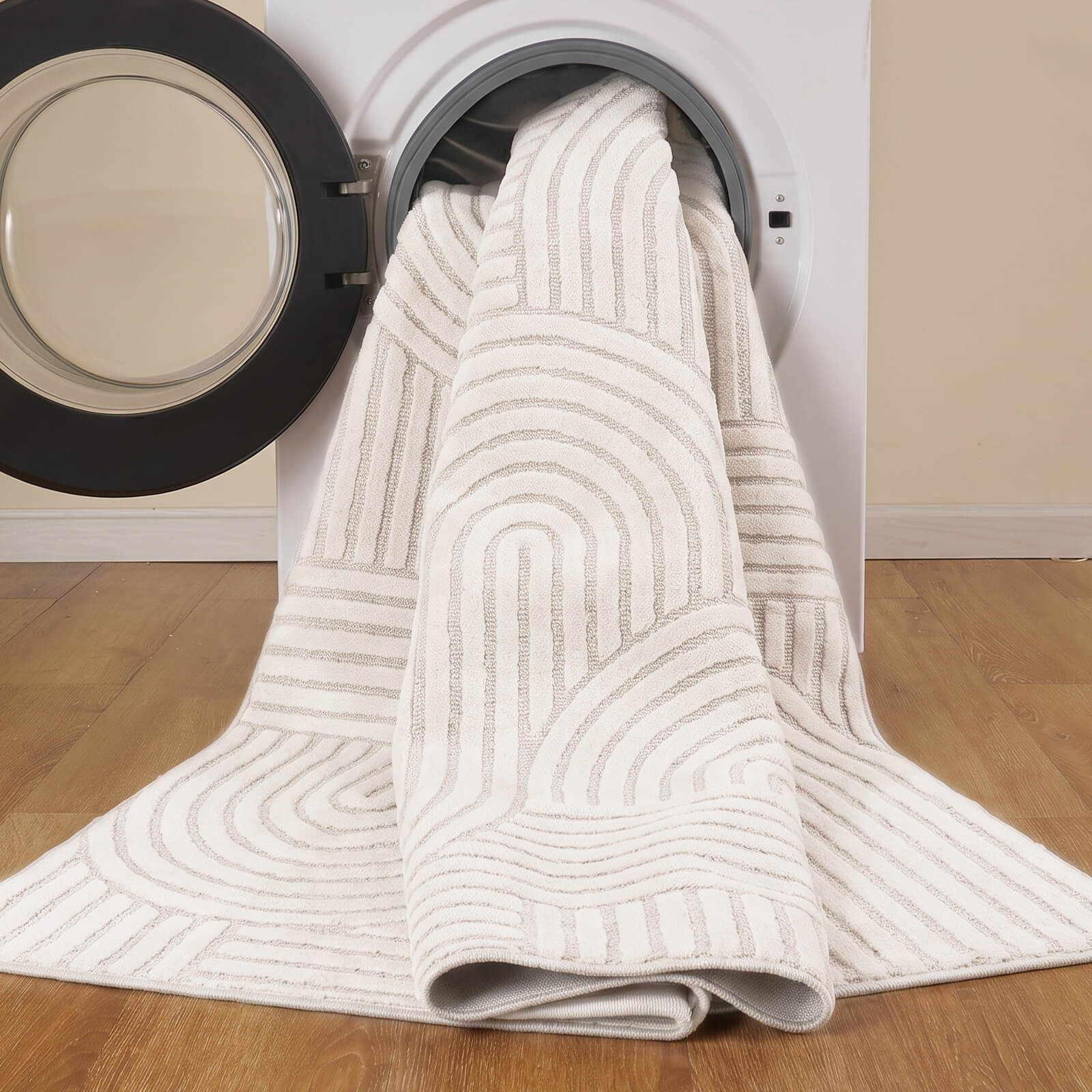 Arcade Washable Area Rug - Beige