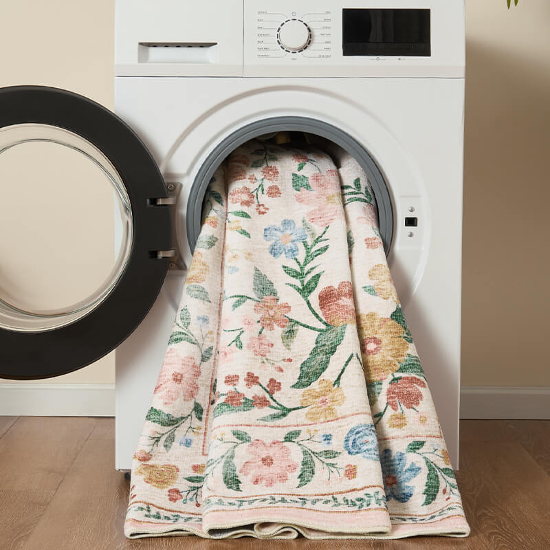 Washable vintage rug balancing old-world charm and daily durability