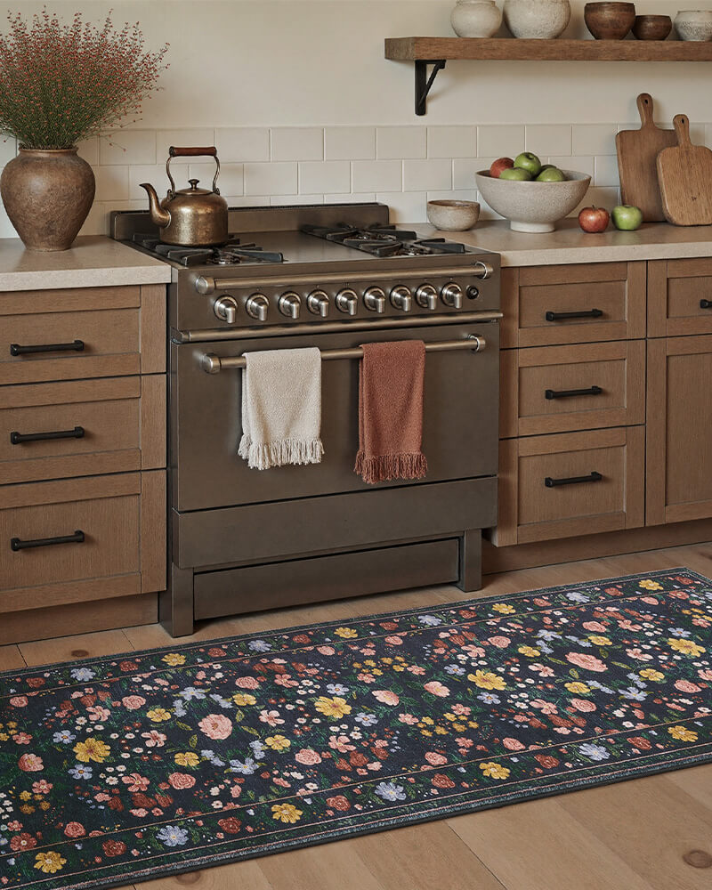 Easy-care vintage area rug made for practical family life