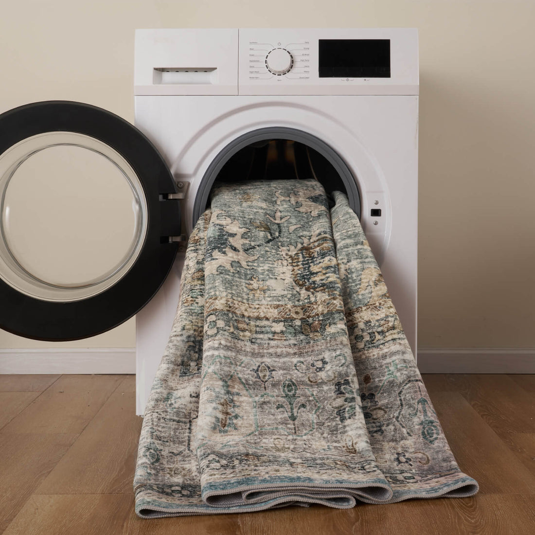 Floral vintage non-slip area rug improving everyday safety