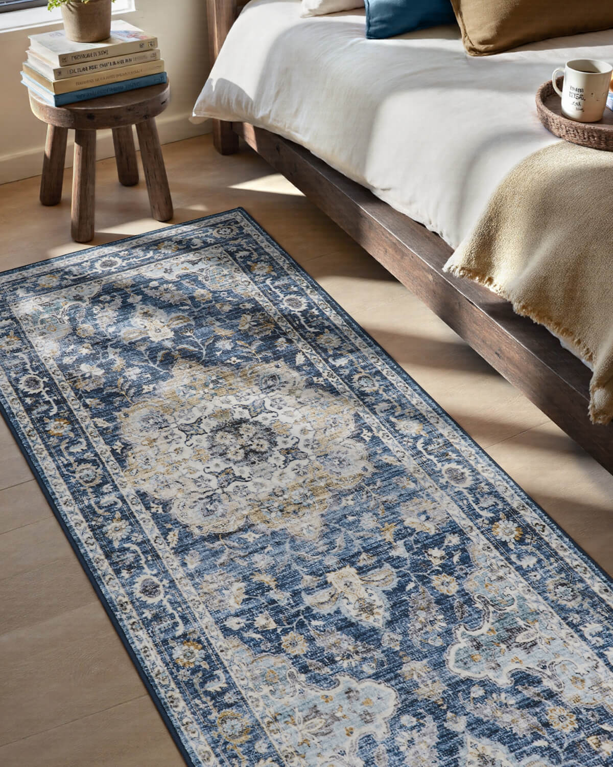 Classic floral vintage home area rug designed for everyday use