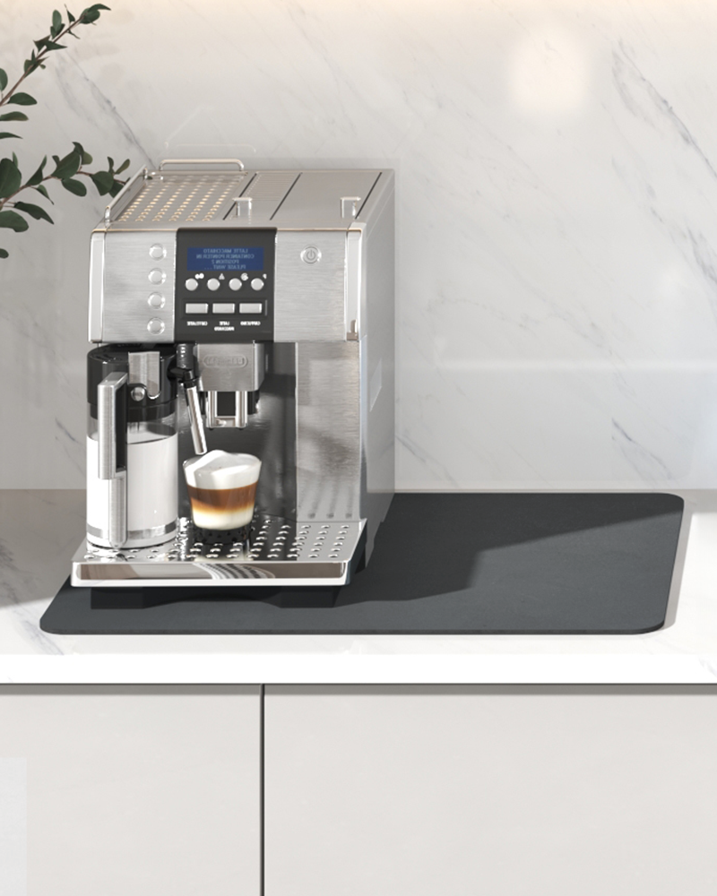 Coffee bar mat providing countertop protection