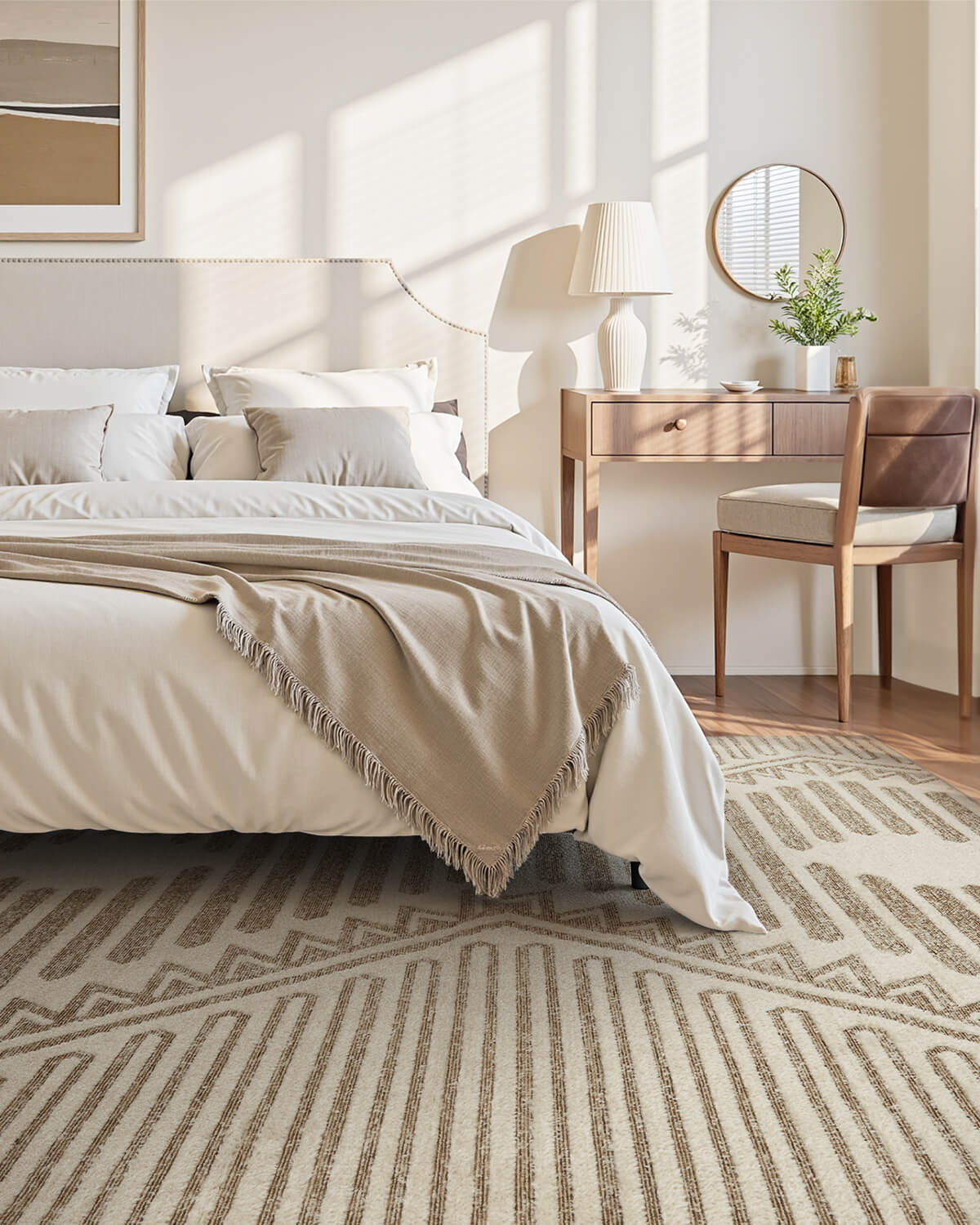 Contemporary abstract rug offering soft comfort for home interiors