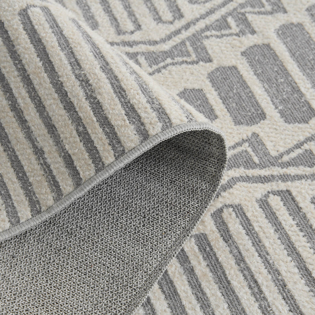 Contemporary abstract rug enhancing modern living room style