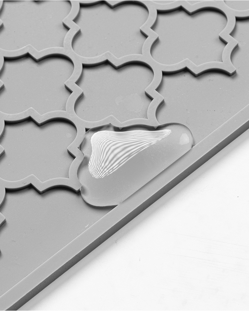 Countertop silicone dish drying mat for clean and organized kitchens