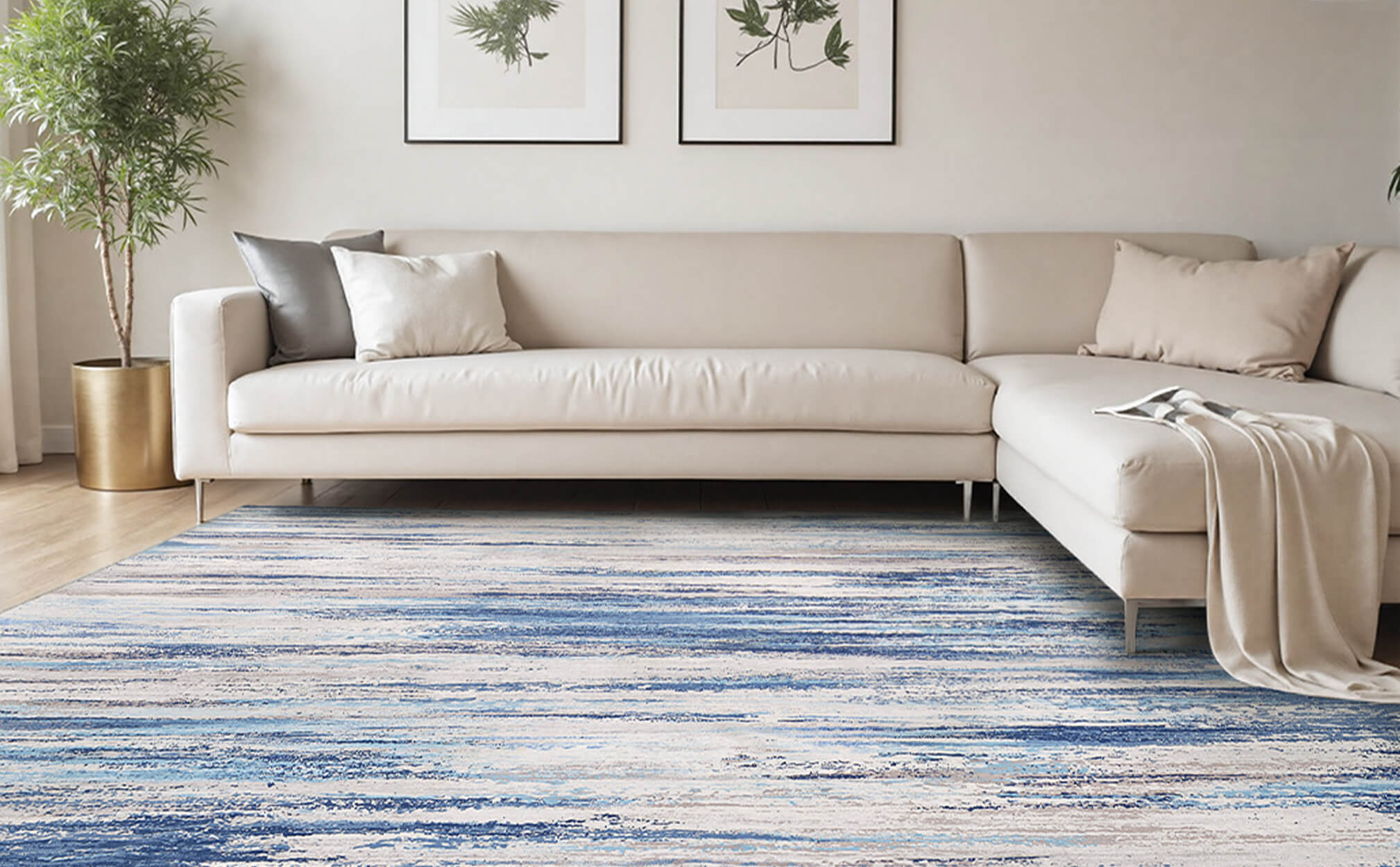 Modern area rug designed to support real life with pets and children