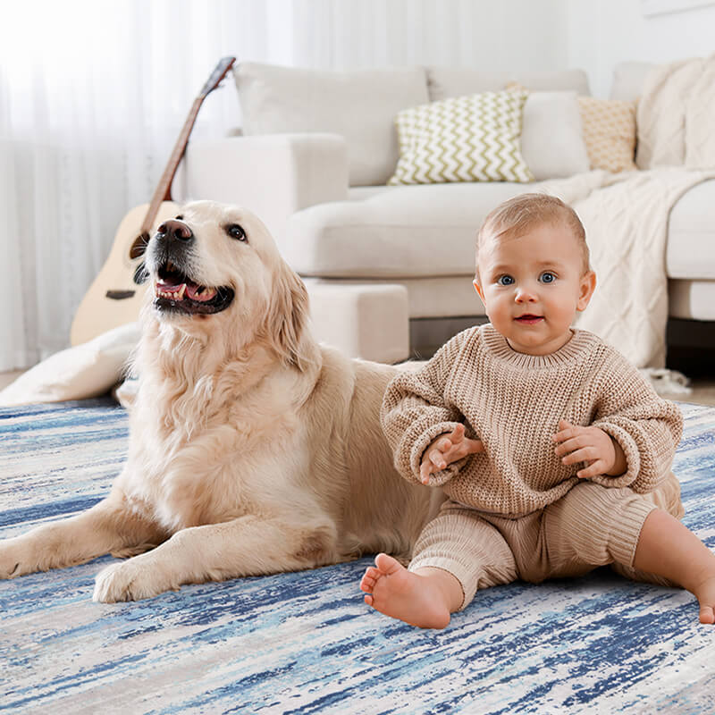 Modern washable rug combining understated design with functional comfort