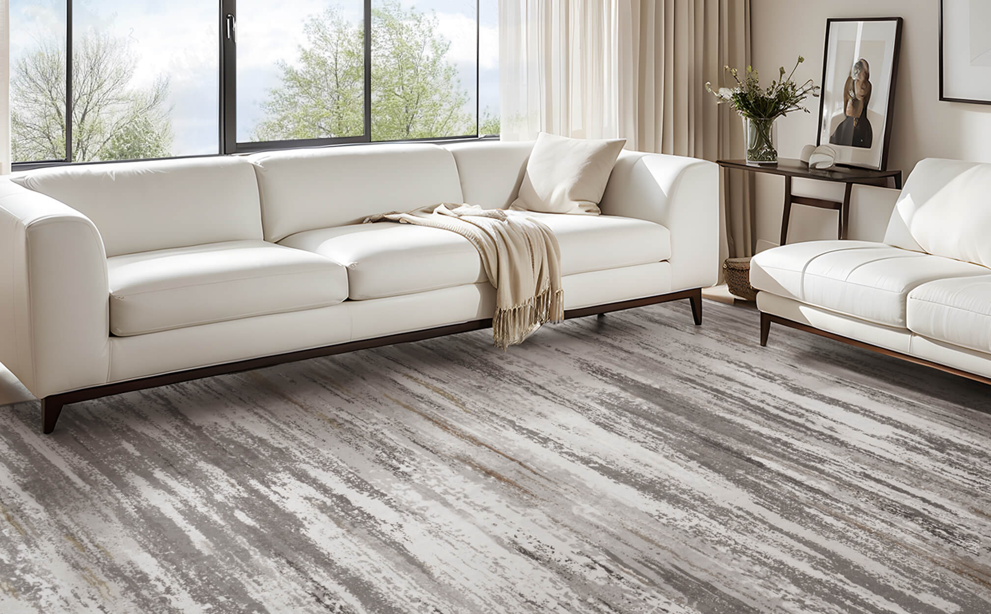 Dawn washable area rug in modern living space.