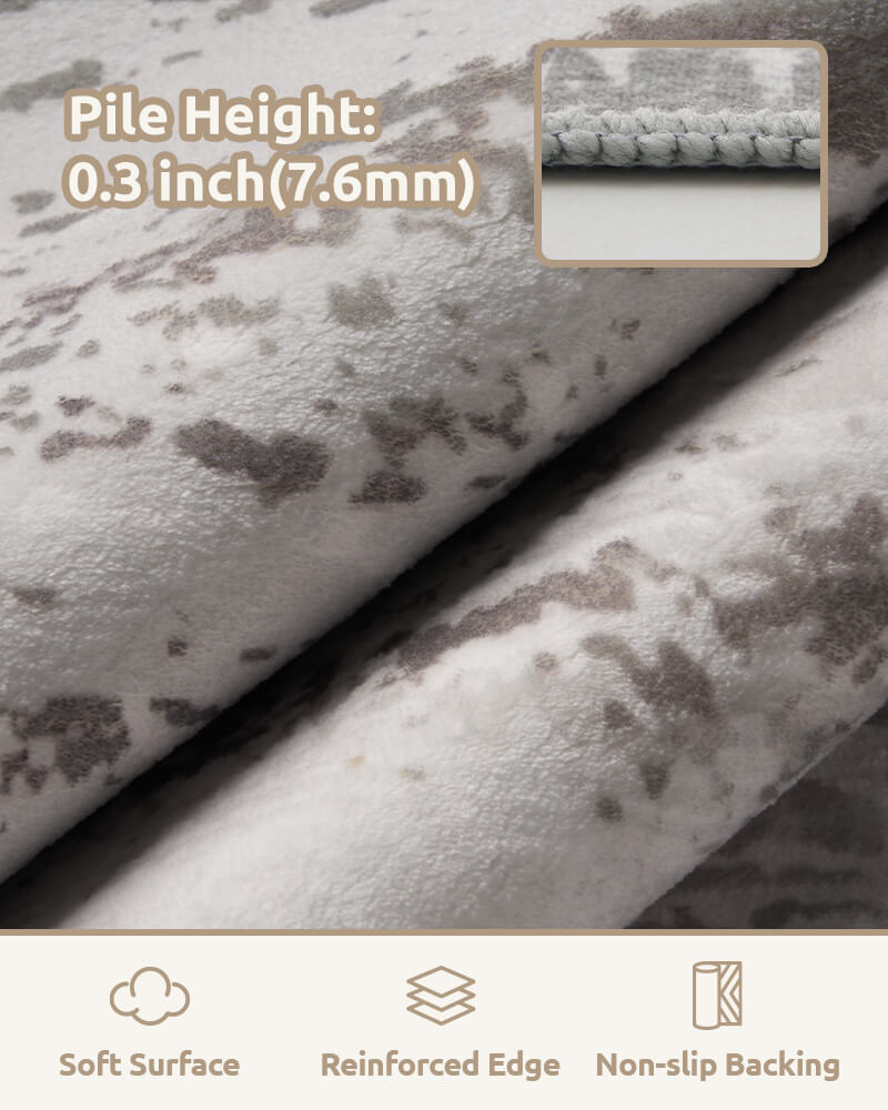 Dawn washable area rug with ultra thin surface, non-slip back.