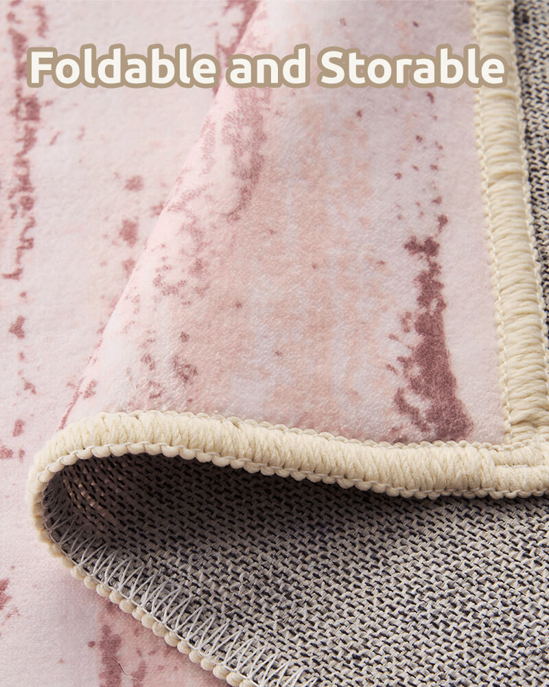 Minimalist area rug designed for busy homes with pets and kids