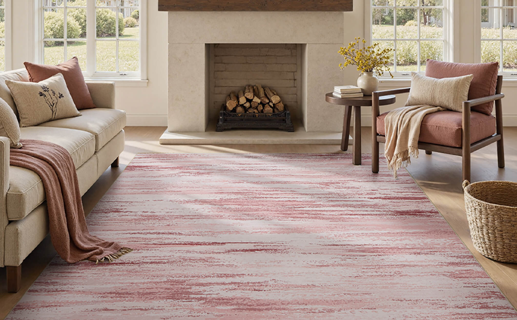 Dawn washable area rug in modern living space.