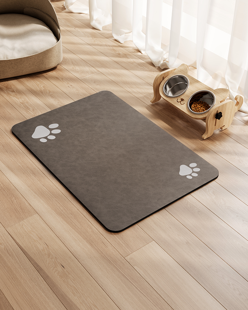 Pet feeding mat combo, absorbent and easy to clean for cats and dogs.