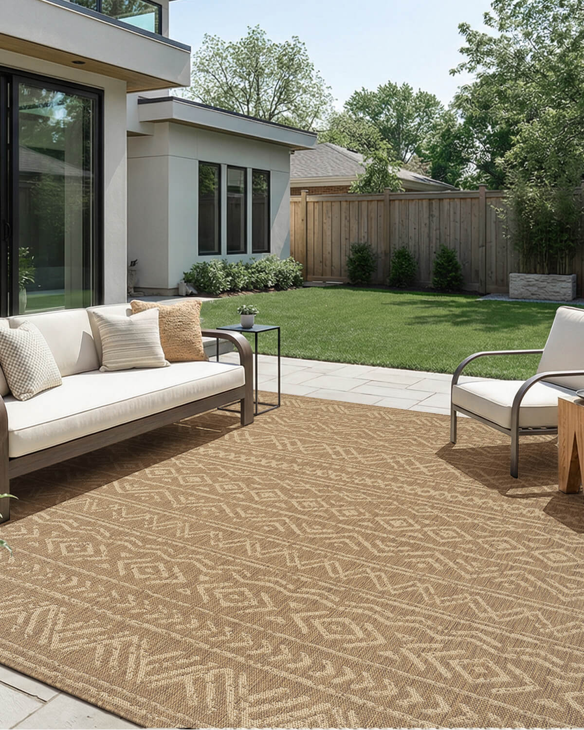 Indoor outdoor rug for pets and kids featuring a soft durable surface and low maintenance care
