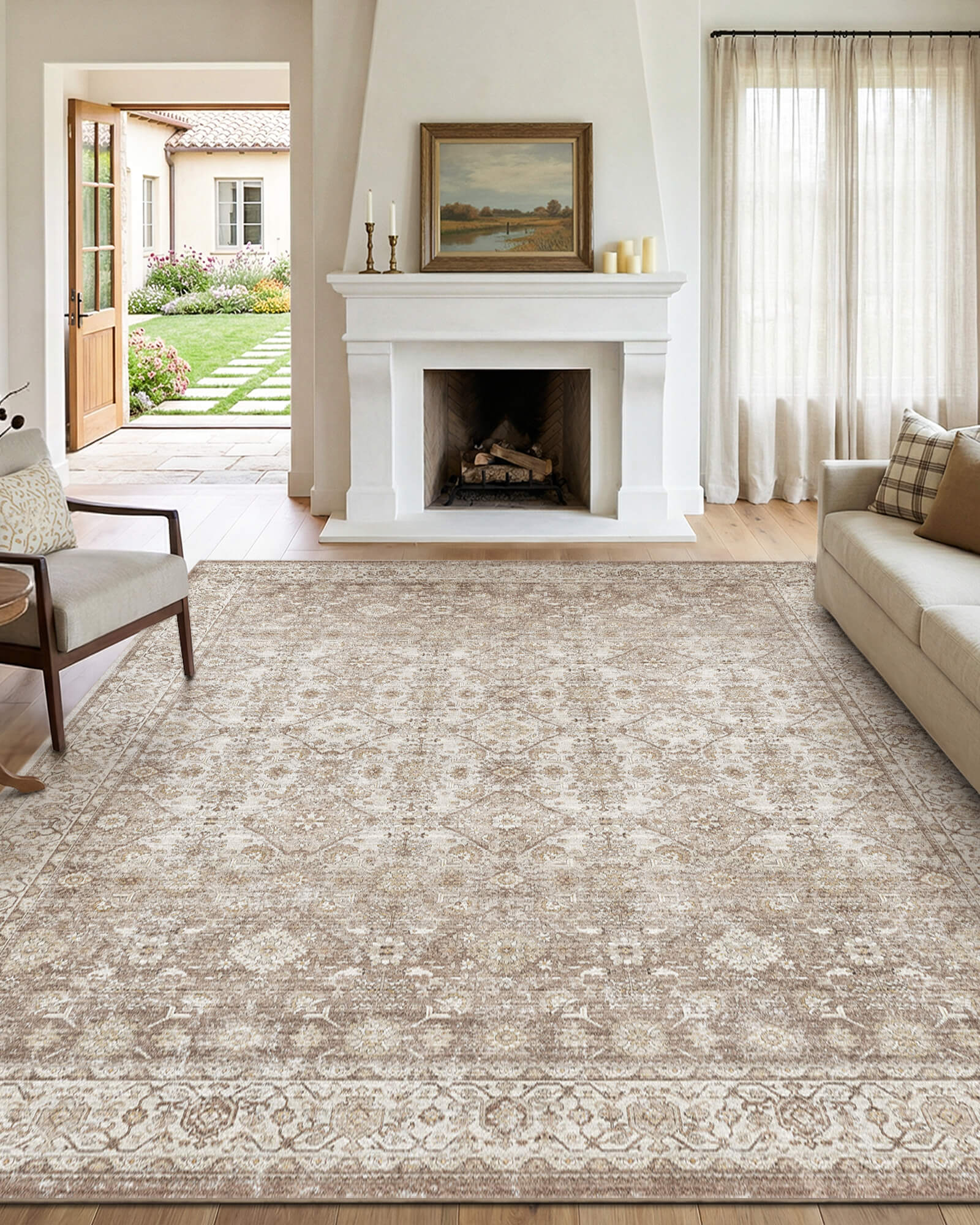 Mirren Washable Area Rug - Beige