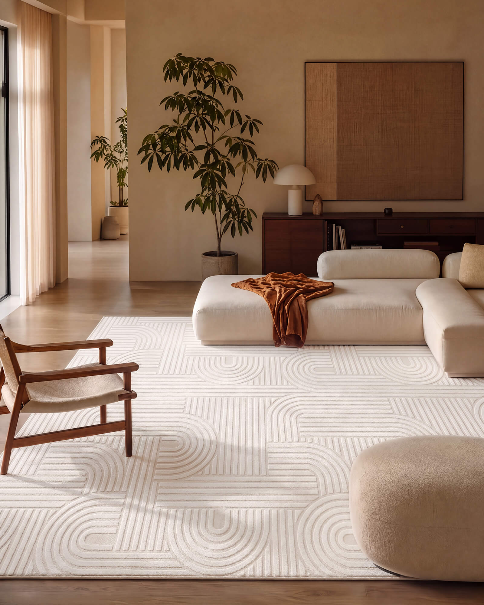 Vault Washable Area Rug - Beige