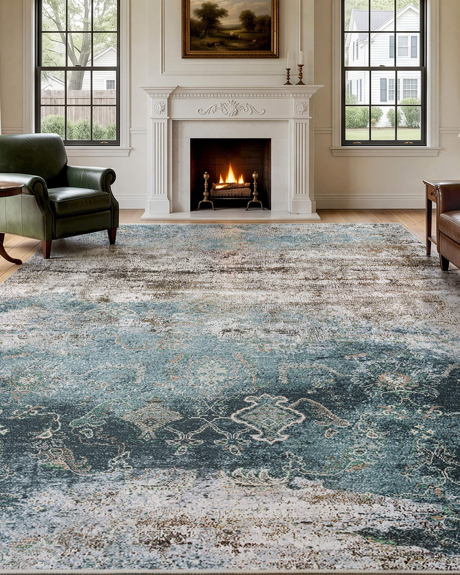 Alfombra grande Selene - Beige/Blanco 