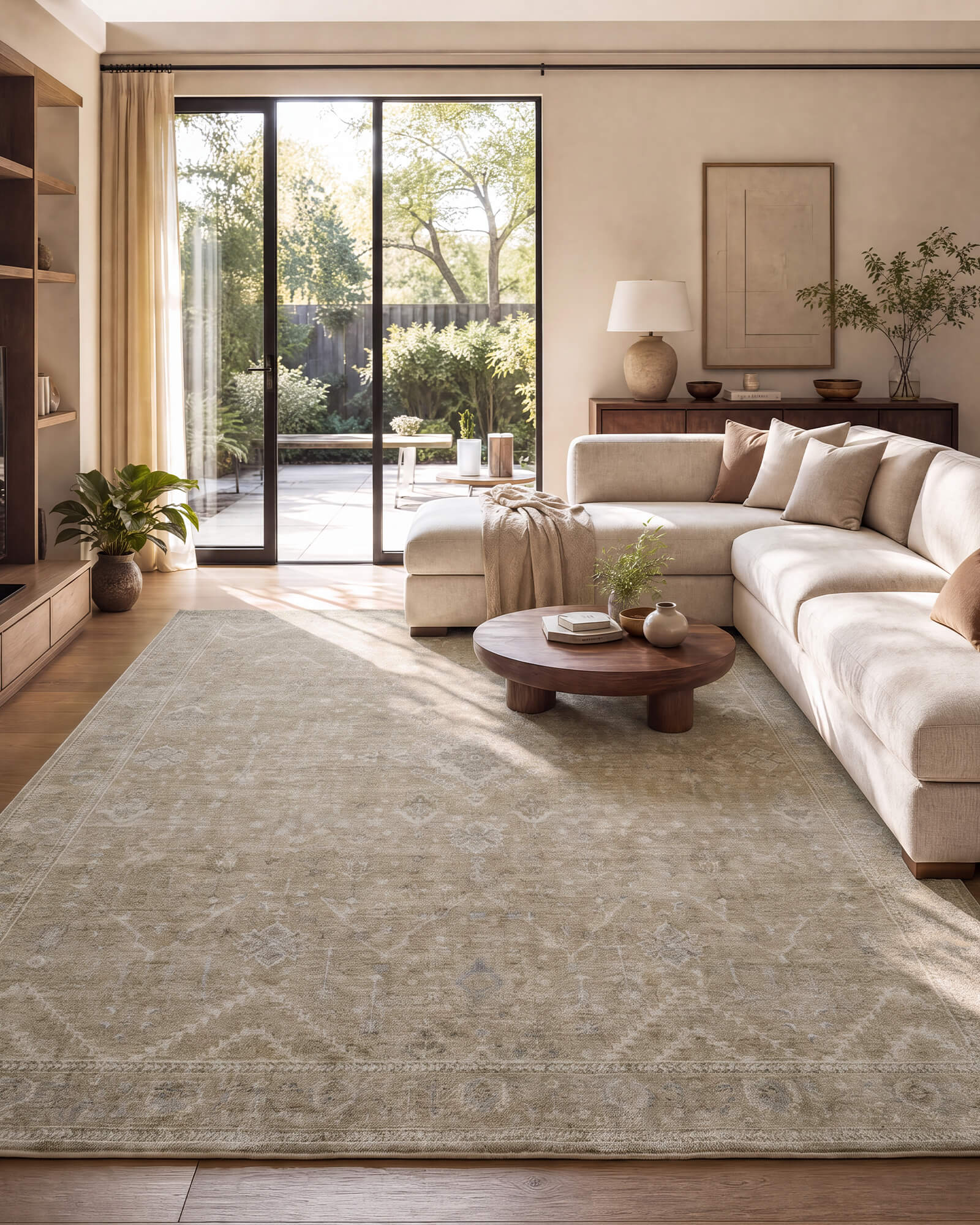 Alfombra grande Selene - Beige/Blanco 