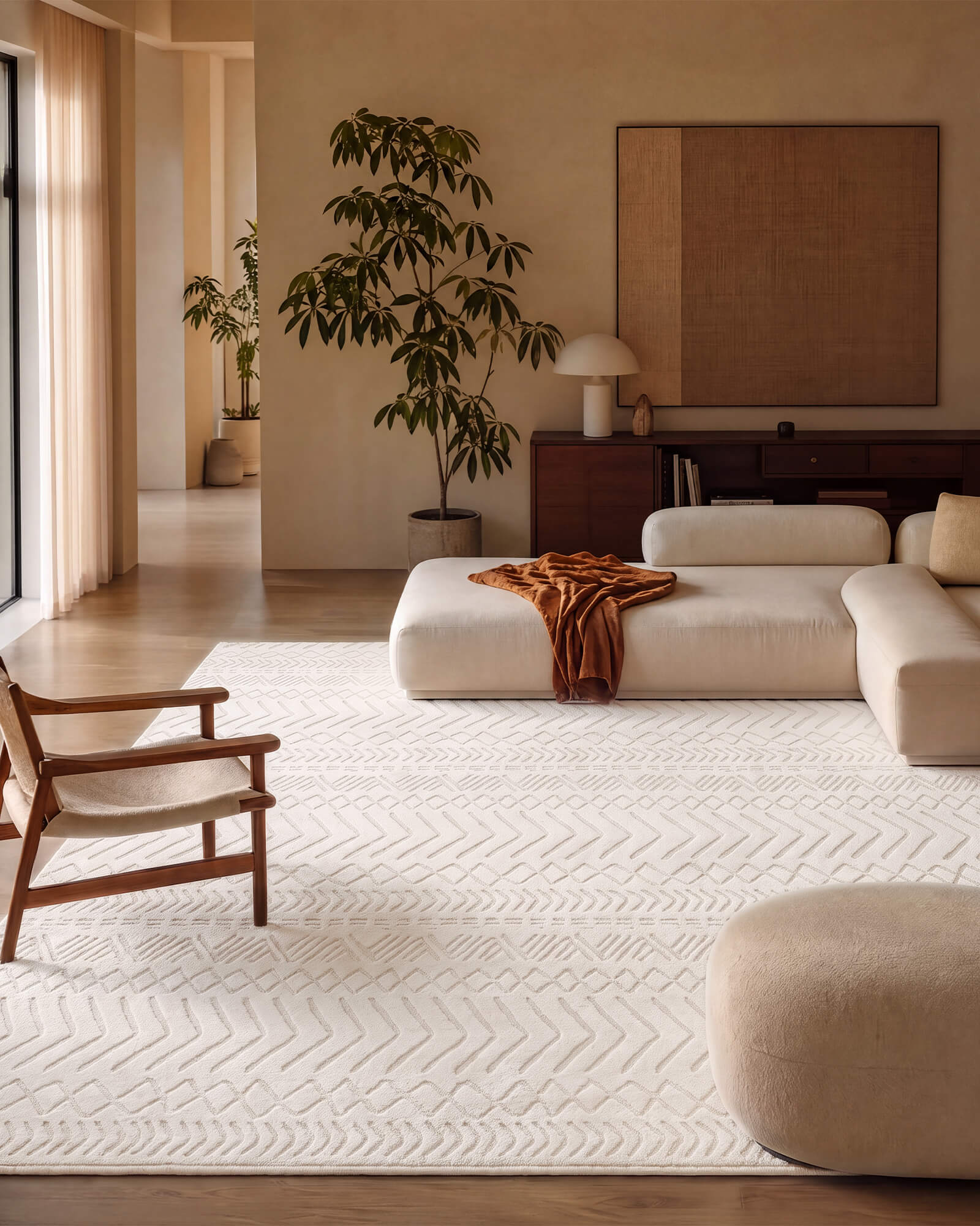 Tess Washable Area Rug - Beige