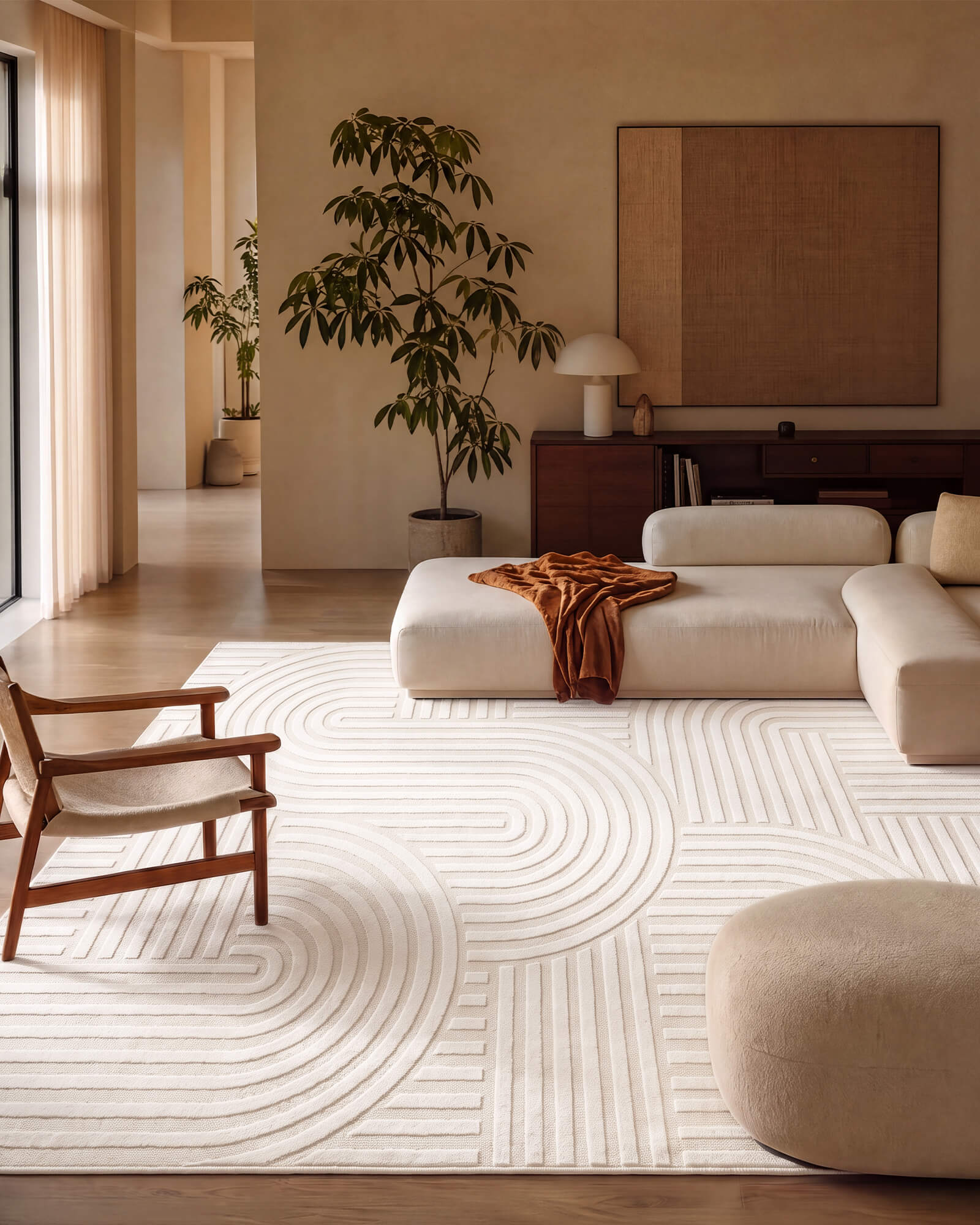 Arcade Washable Area Rug - Beige