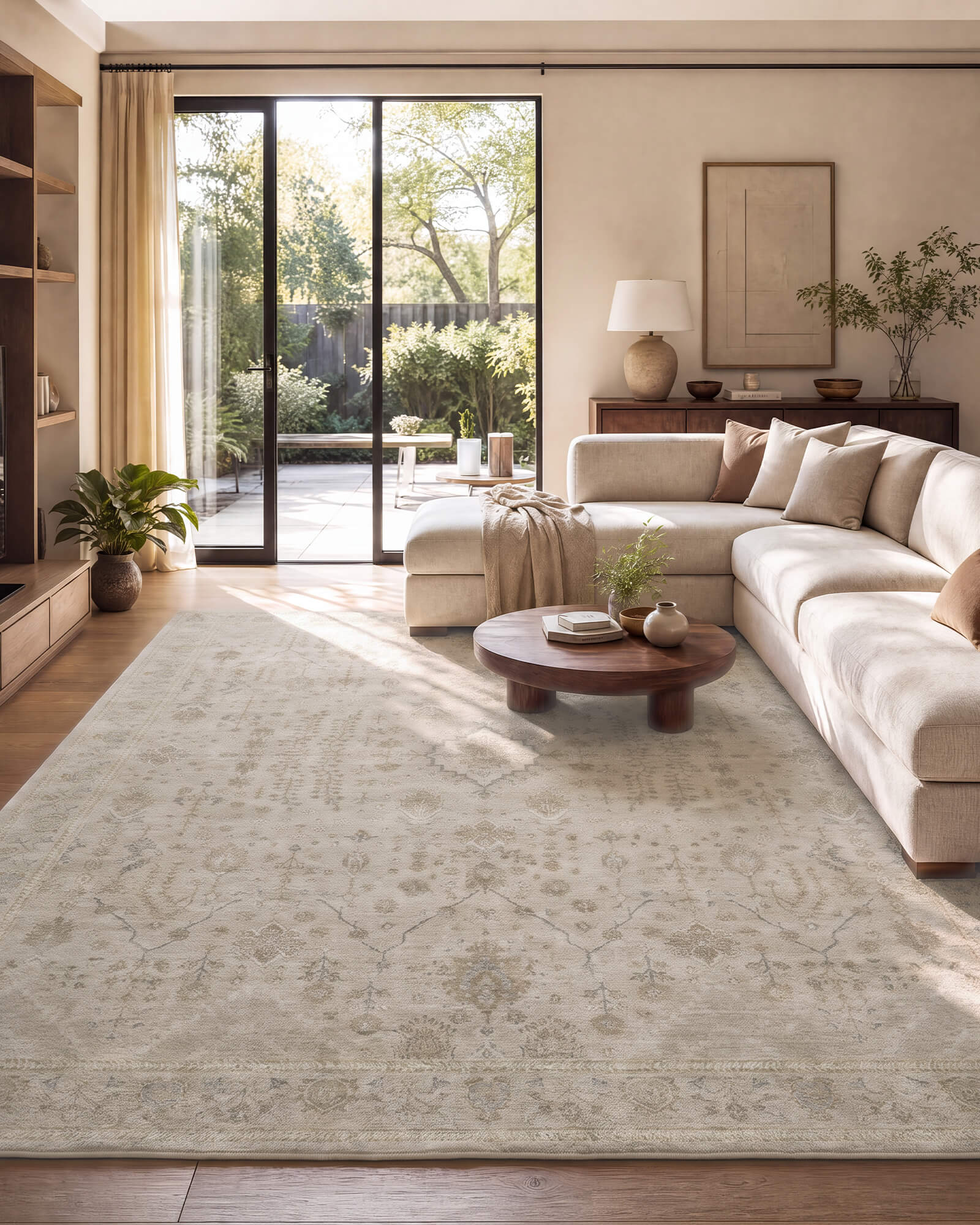 Alfombra grande Selene - Beige/Blanco 