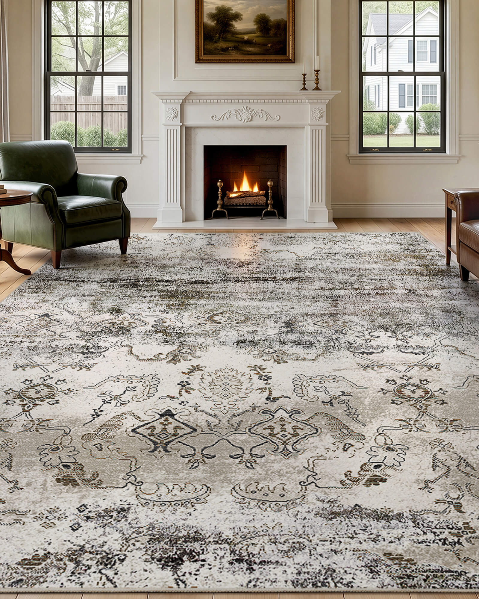 Mirage Washable Area Rug -  Taupe