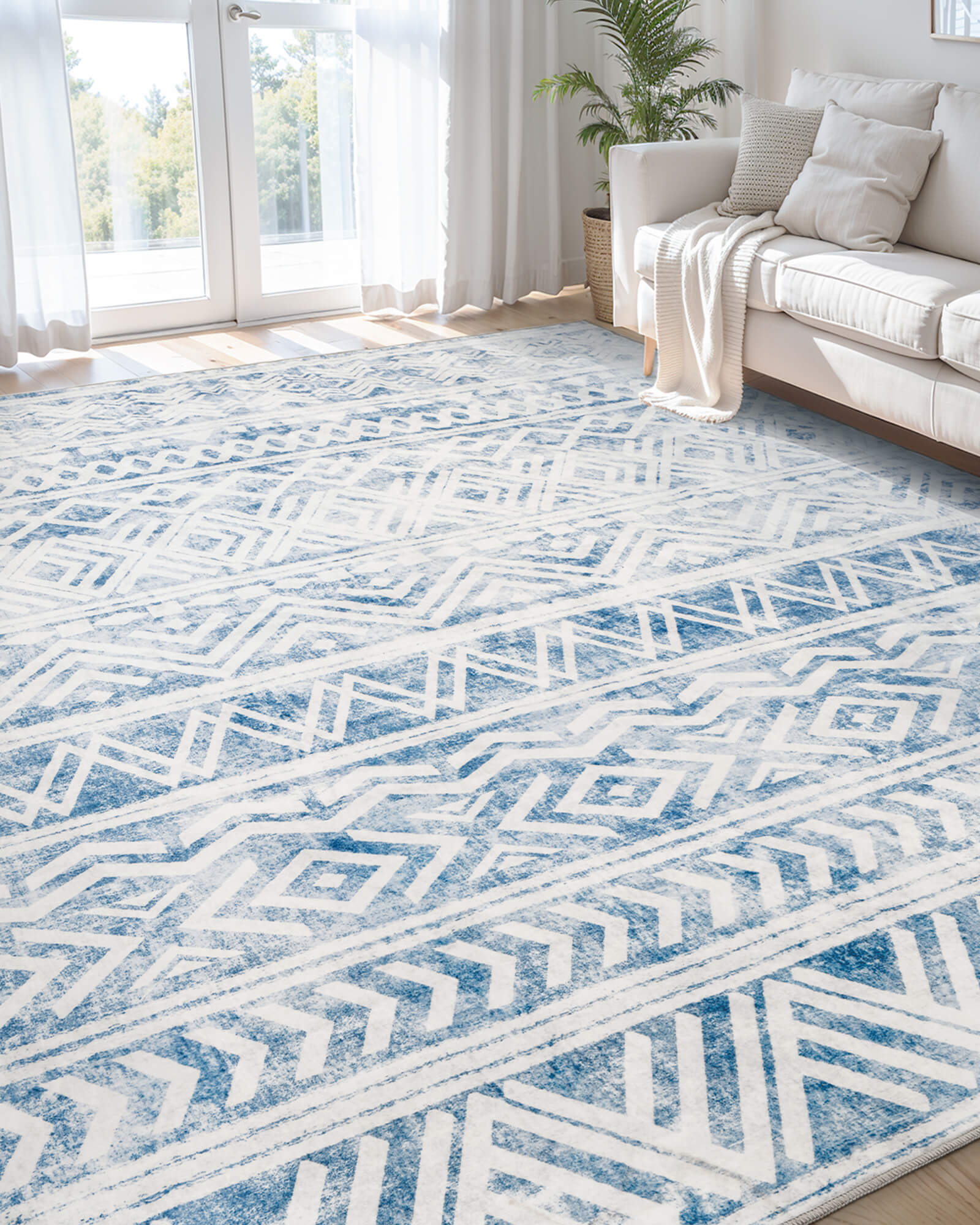 Alfombra grande Selene - Beige/Blanco 