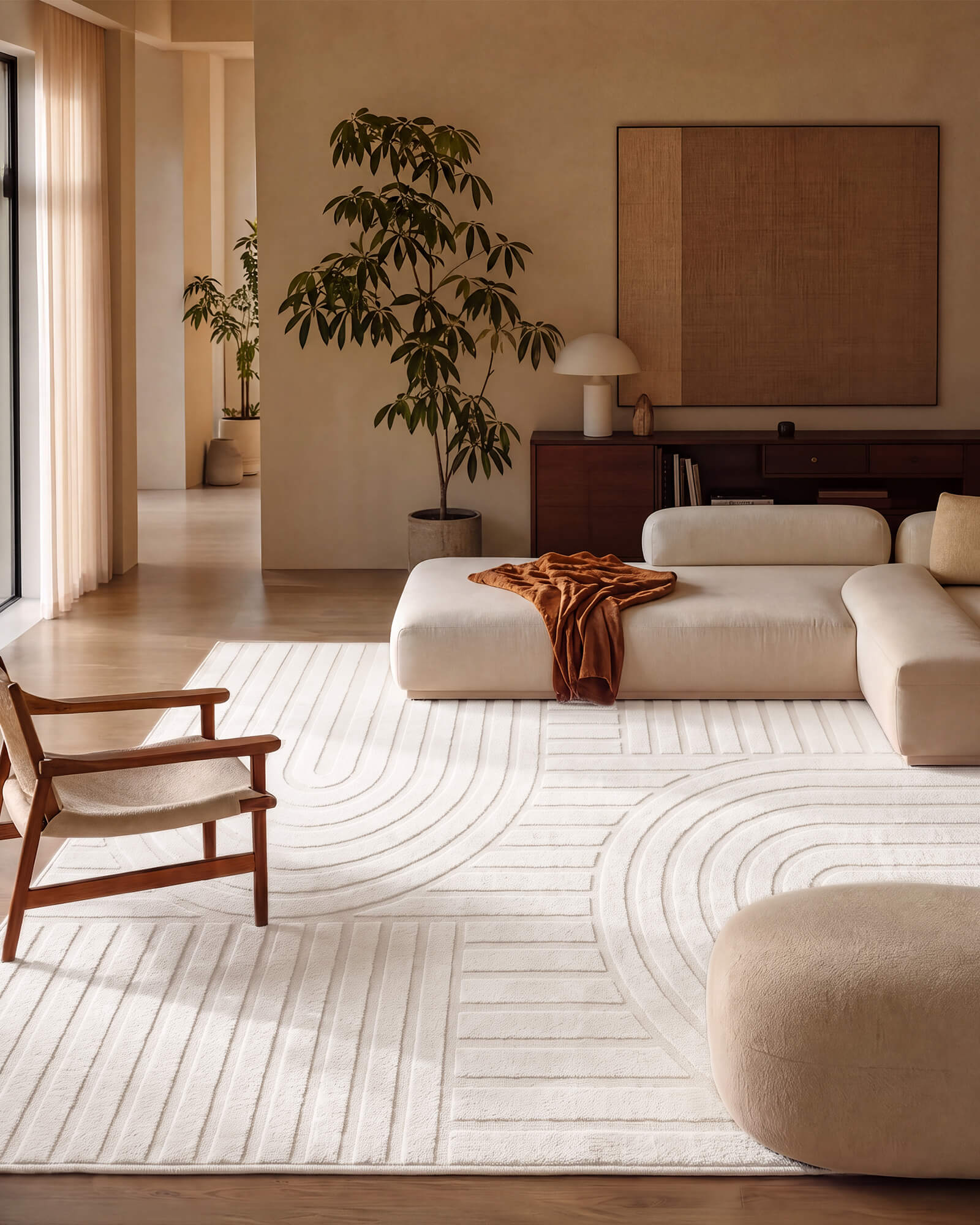 Cira Washable Area Rug - Beige