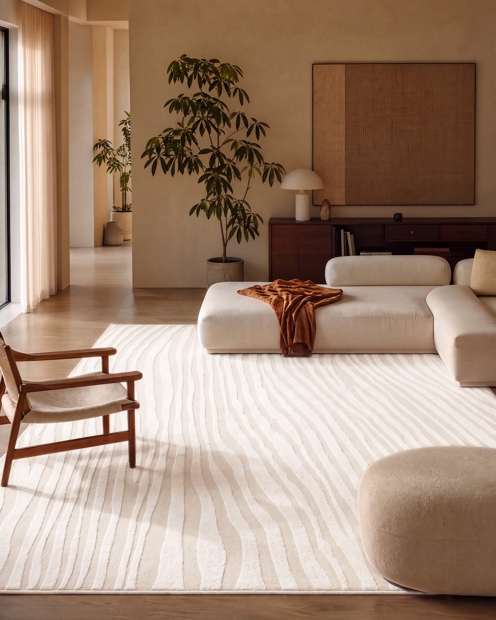 Dune Washable Area Rug - Beige