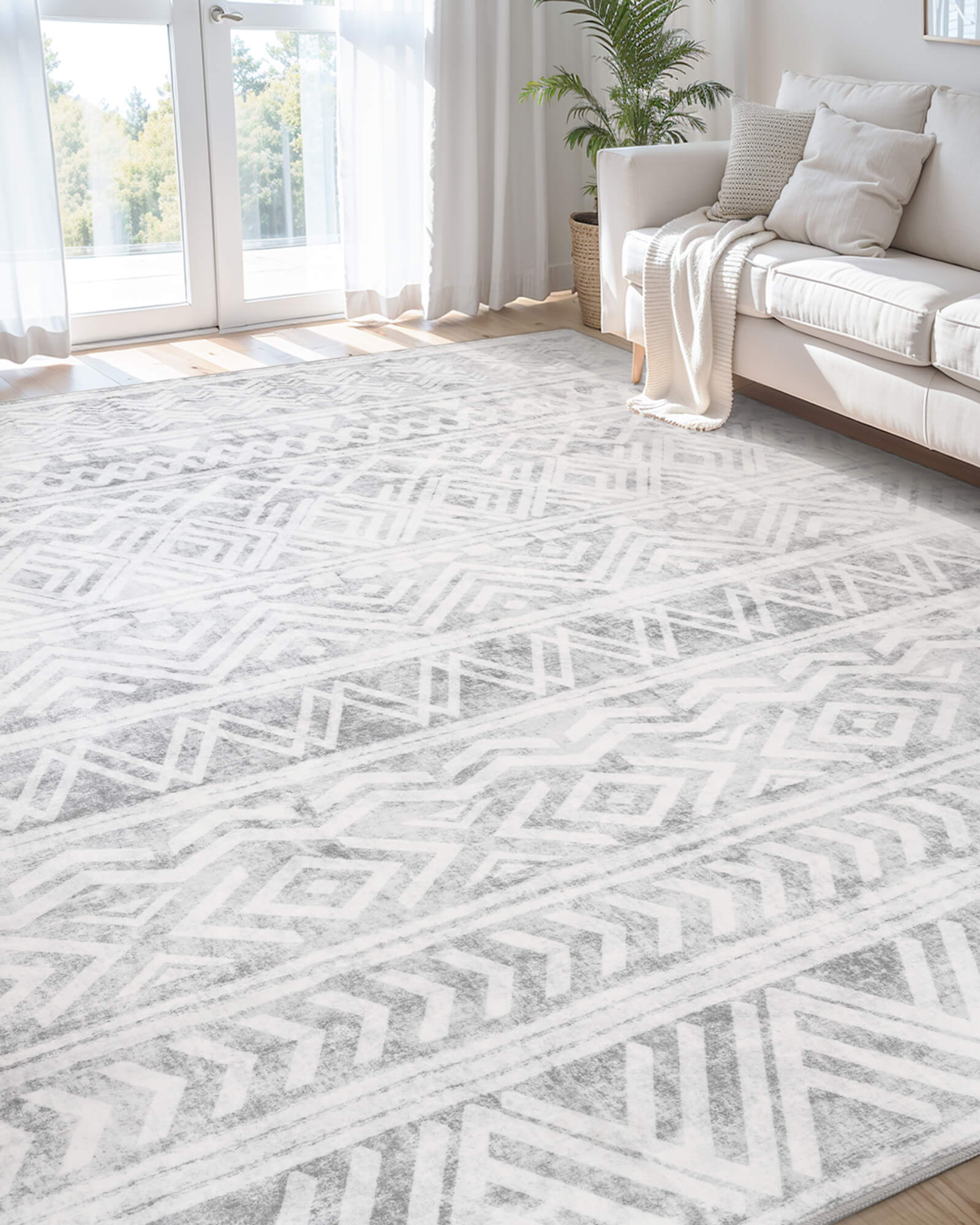 Alfombra grande Selene - Beige/Blanco 