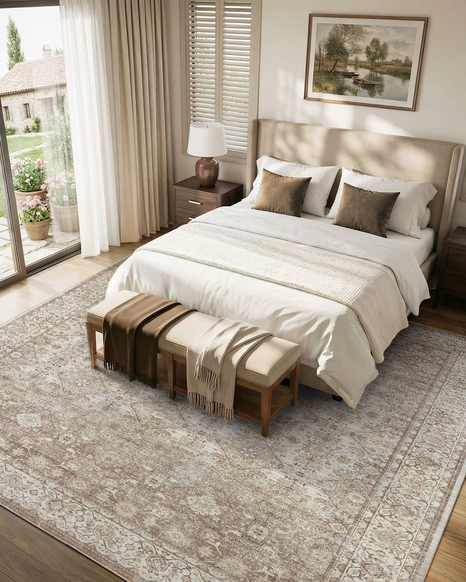 Mirren Washable Area Rug - Beige