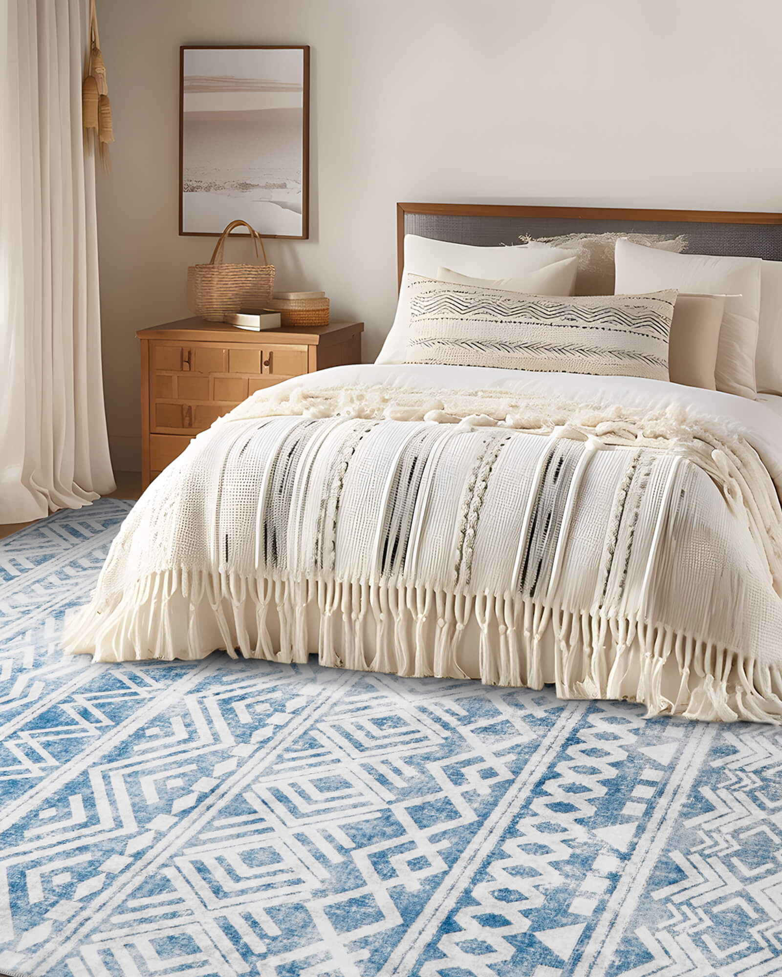 Alfombra grande Selene - Beige/Blanco 
