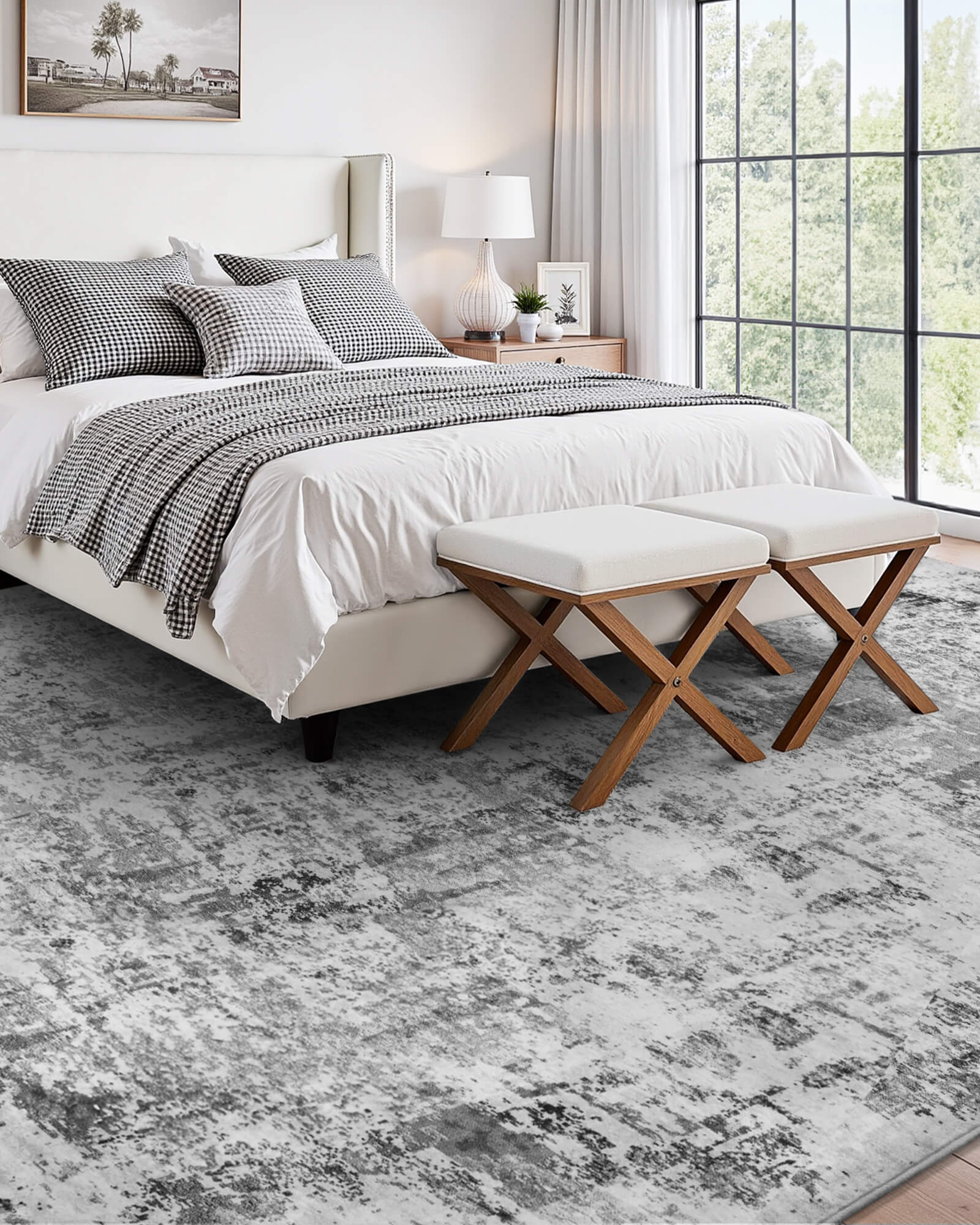 Alfombra grande Selene - Beige/Blanco 