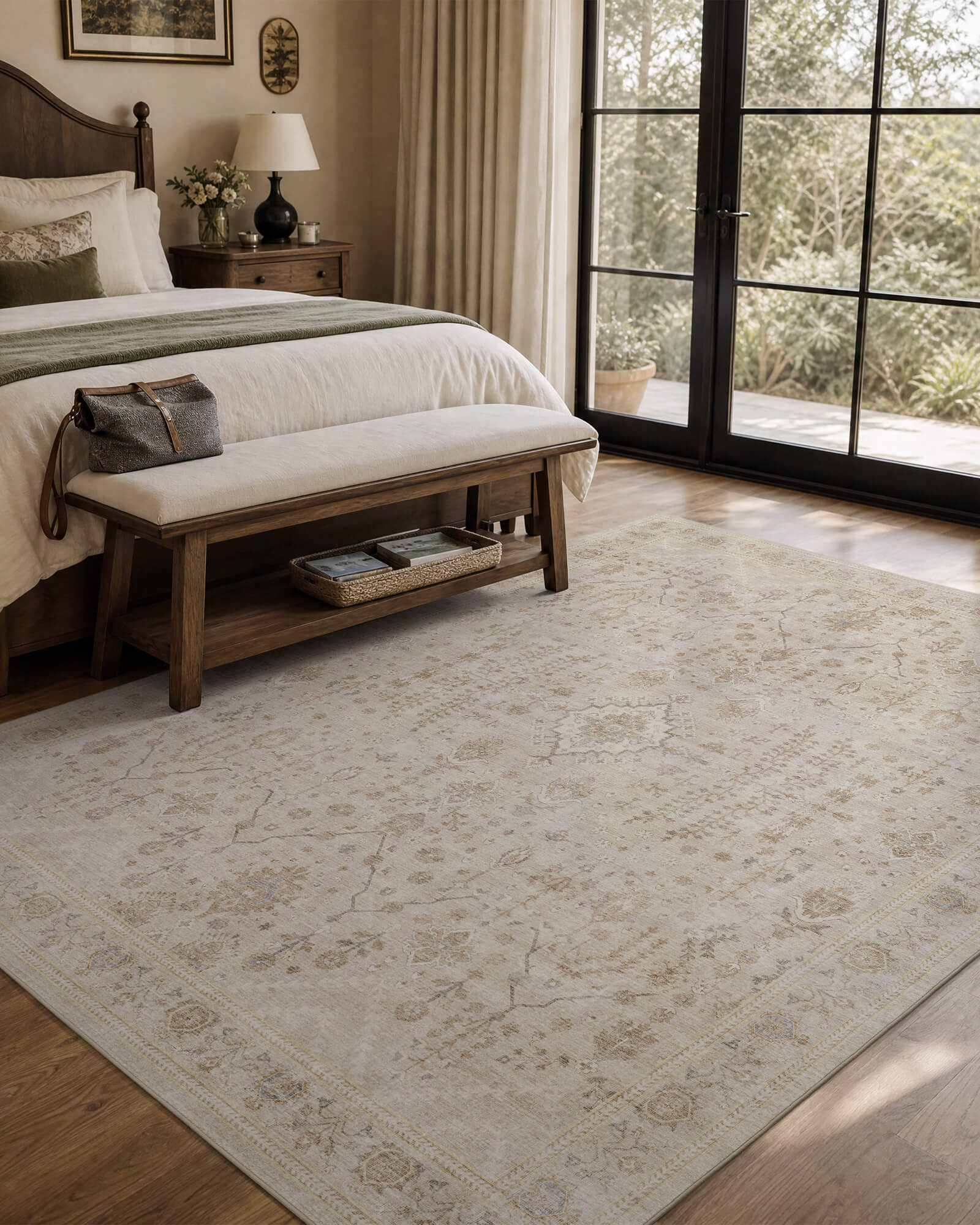 Alfombra grande Selene - Beige/Blanco 