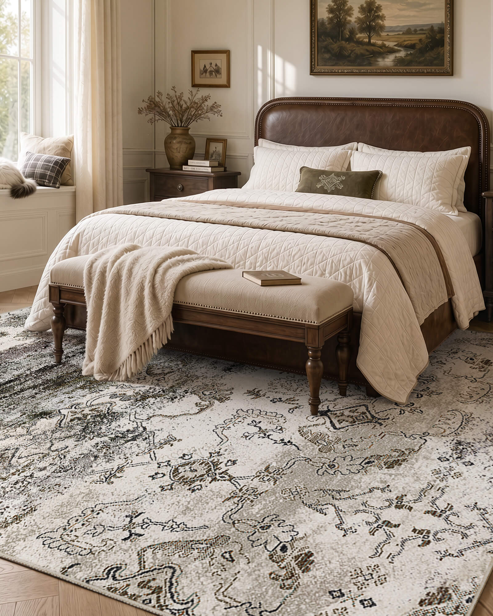 Mirage Washable Area Rug -  Taupe