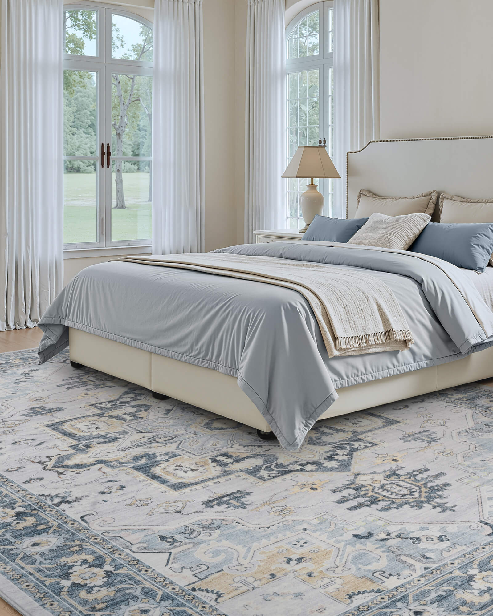 Alfombra grande Selene - Beige/Blanco 