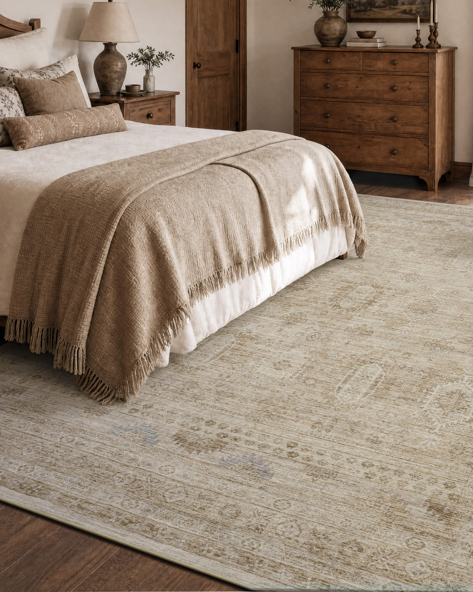 Valea Washable Area Rug - Beige