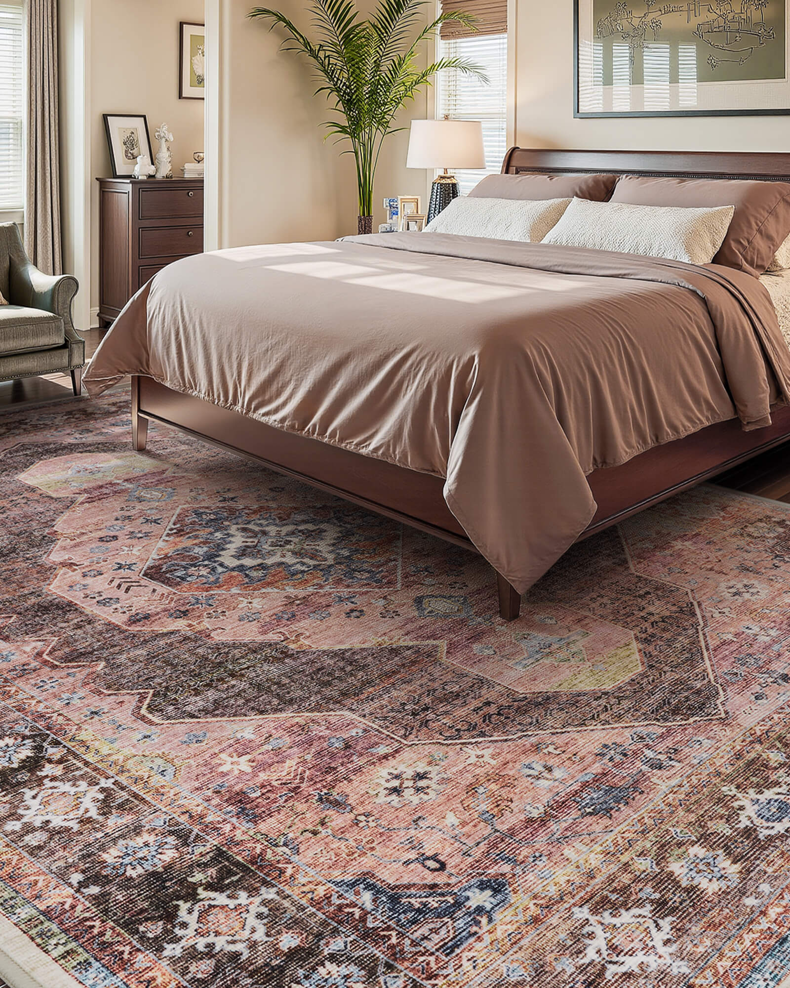 Alfombra grande Selene - Beige/Blanco 