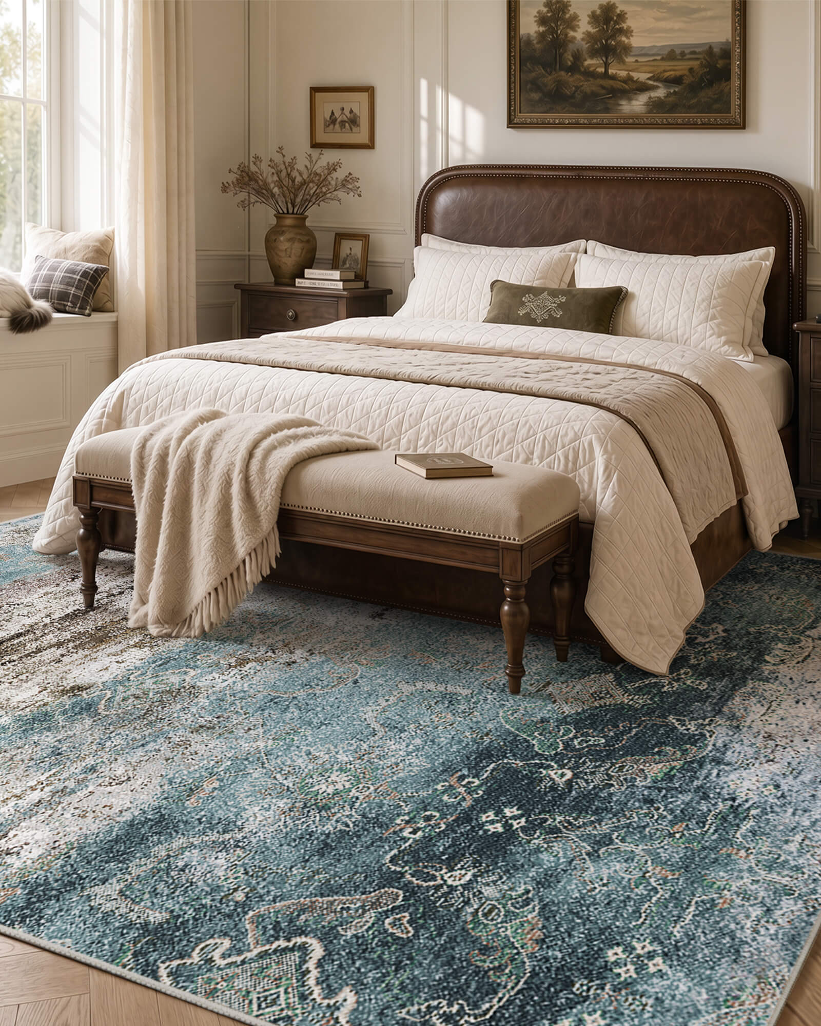Alfombra grande Selene - Beige/Blanco 