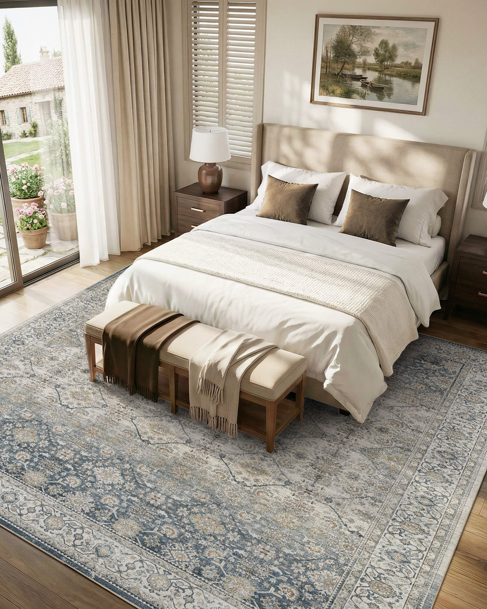 Alfombra grande Selene - Beige/Blanco 