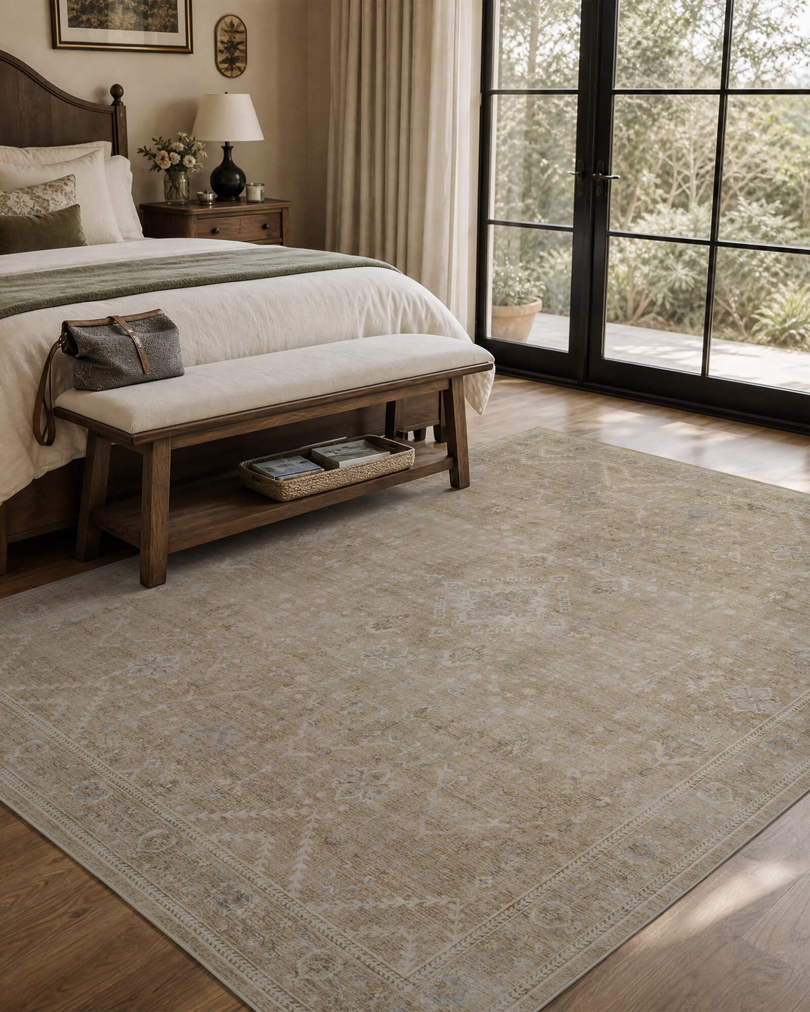 Alfombra grande Selene - Beige/Blanco 