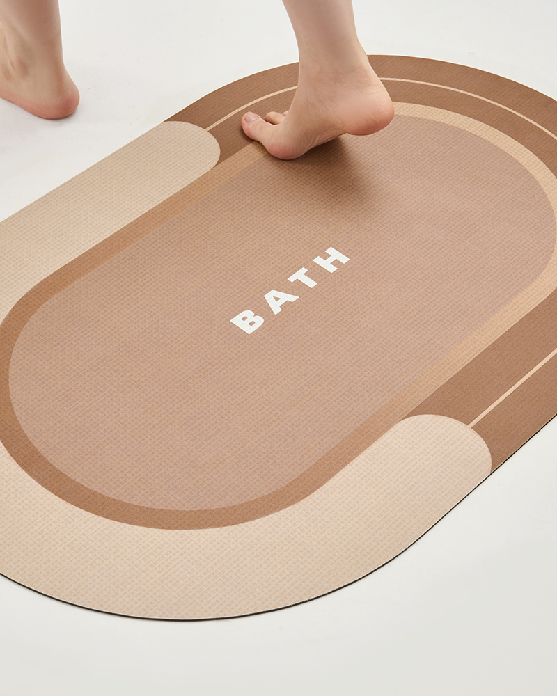 Easy clean bath mat designed for family bathrooms, allowing quick wipe or rinse maintenance with fast drying performance