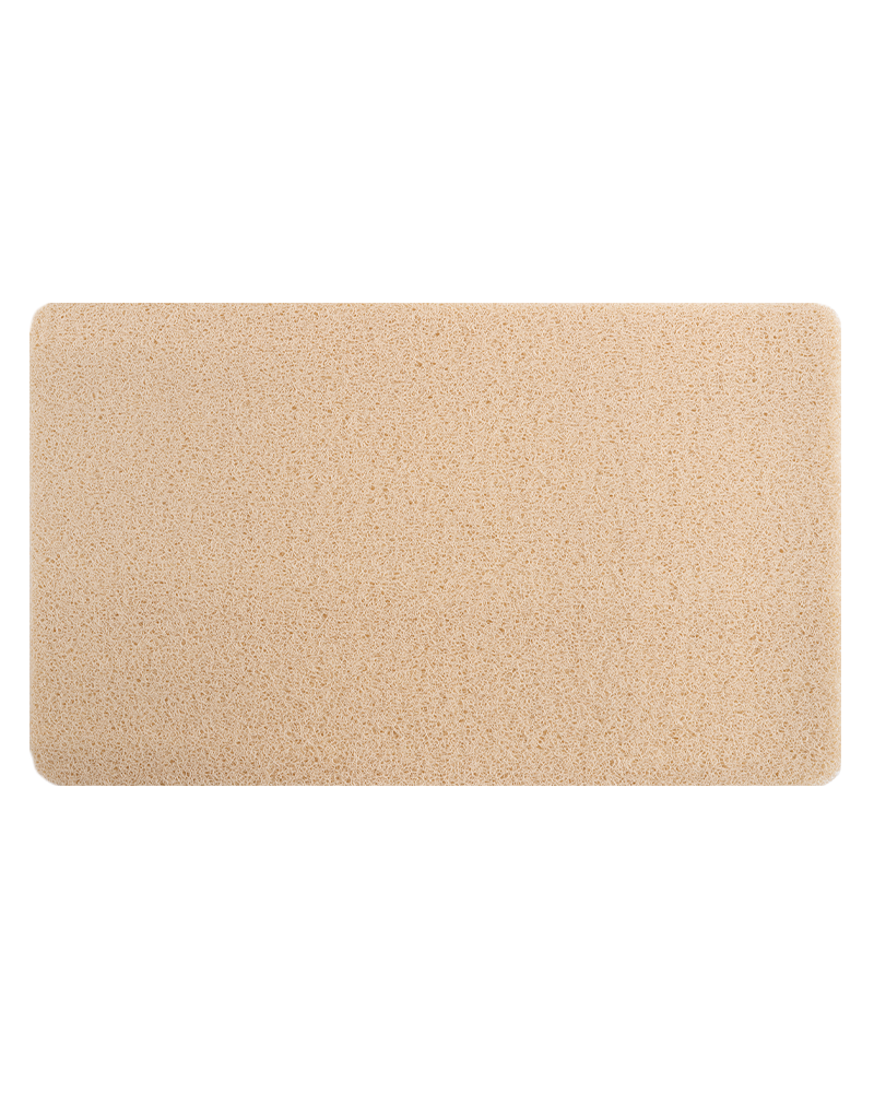 Easy clean PVC bath mat that can be rinsed and dried effortlessly