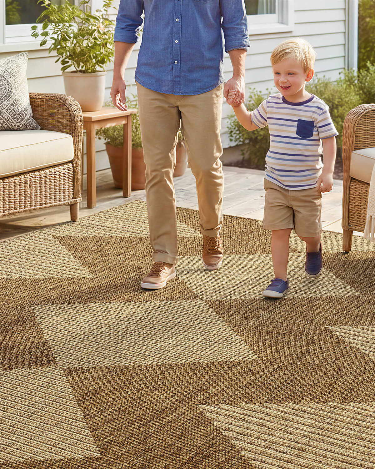 Versatile indoor outdoor rug suitable for high traffic areas indoors or outside