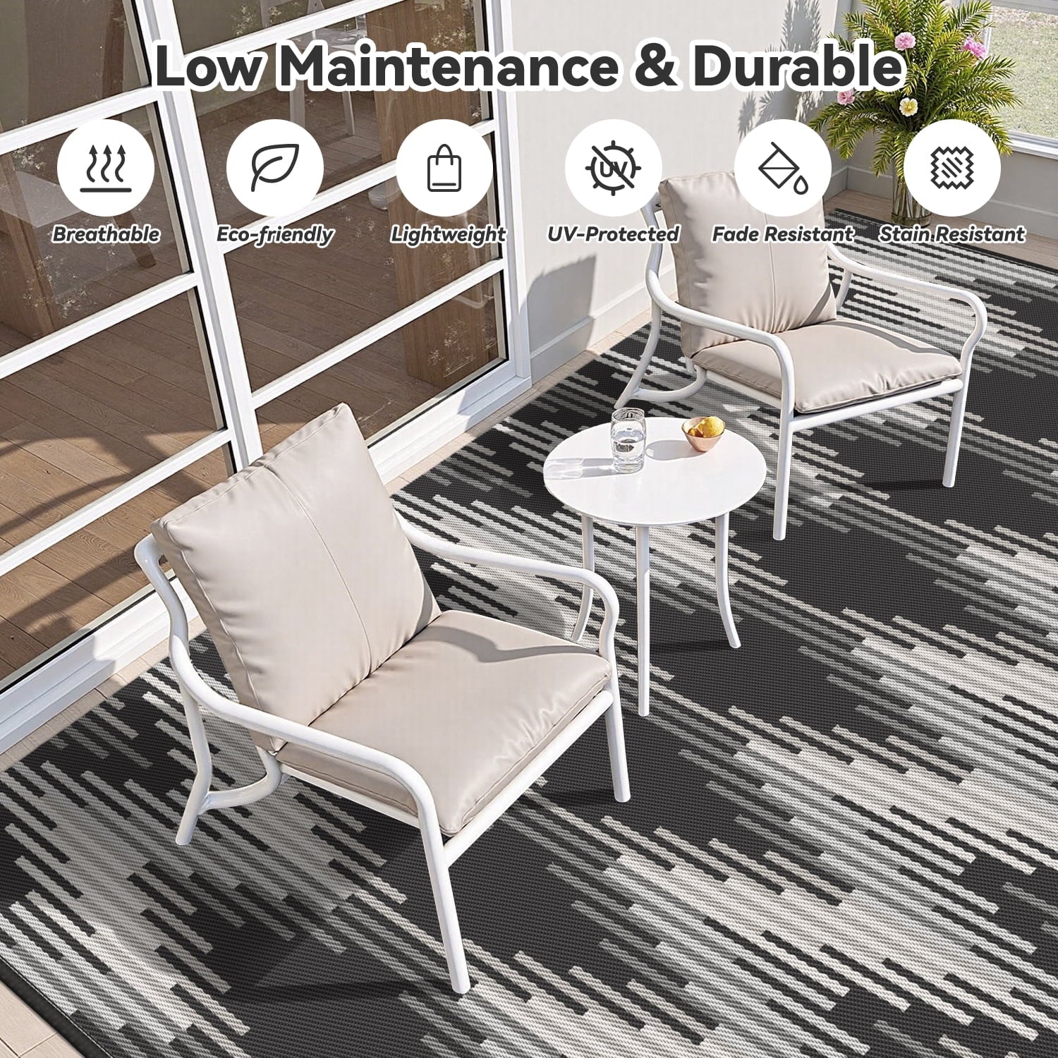 SIXHOME Modern Indoor Outdoor Rug