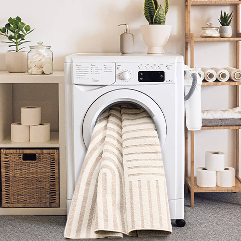 Washable modern rug built to simplify everyday cleaning