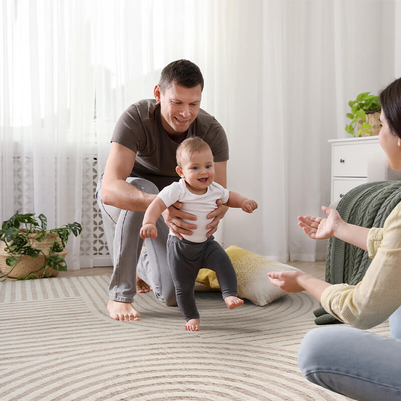 Minimalist modern rug offering subtle comfort and durability